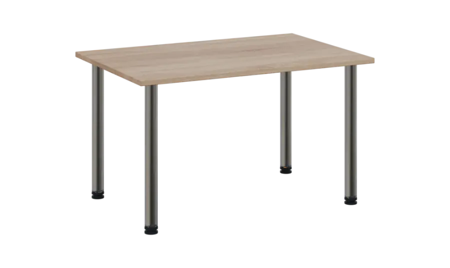 CRTR 120 jídelní stůl, kovová podnož chrom, deska 25 mm, 1194x800 mm, dub bardolino